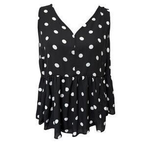 Torrid Black White Sheer Sleeveless Top 00 Medium Large